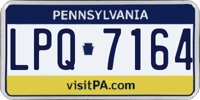 PA license plate LPQ7164
