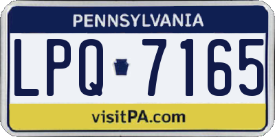 PA license plate LPQ7165