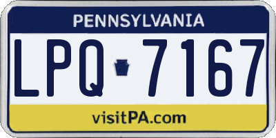 PA license plate LPQ7167