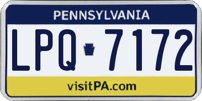 PA license plate LPQ7172