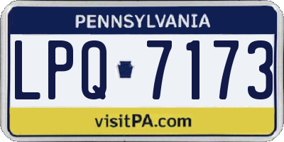 PA license plate LPQ7173