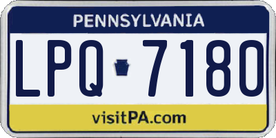 PA license plate LPQ7180