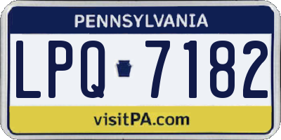 PA license plate LPQ7182