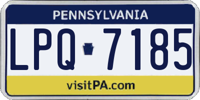 PA license plate LPQ7185