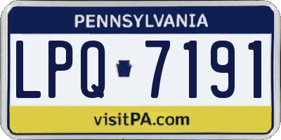 PA license plate LPQ7191