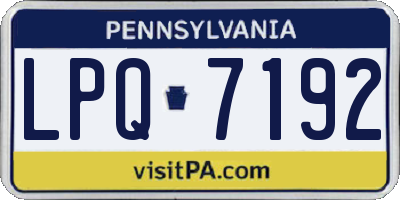 PA license plate LPQ7192