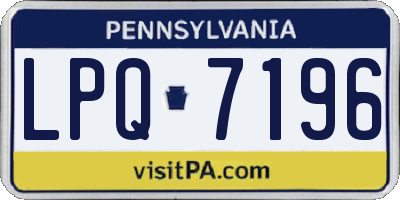 PA license plate LPQ7196