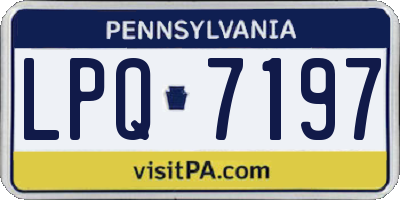 PA license plate LPQ7197