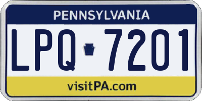 PA license plate LPQ7201