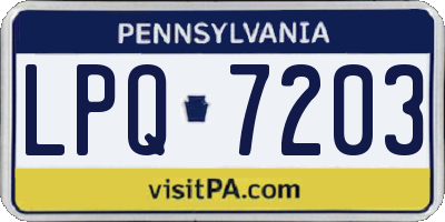 PA license plate LPQ7203