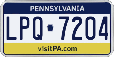 PA license plate LPQ7204