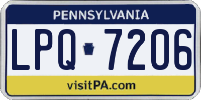 PA license plate LPQ7206