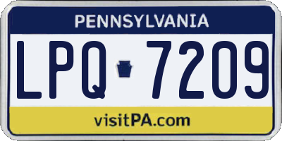 PA license plate LPQ7209