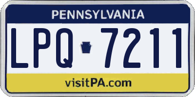 PA license plate LPQ7211