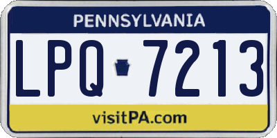 PA license plate LPQ7213