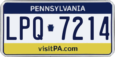 PA license plate LPQ7214