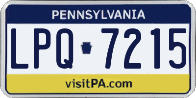 PA license plate LPQ7215