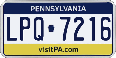 PA license plate LPQ7216