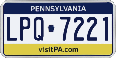 PA license plate LPQ7221