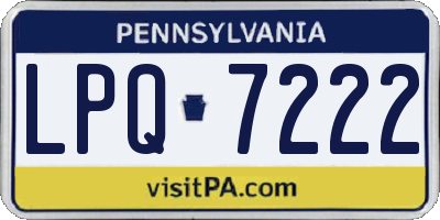 PA license plate LPQ7222