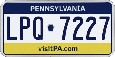 PA license plate LPQ7227