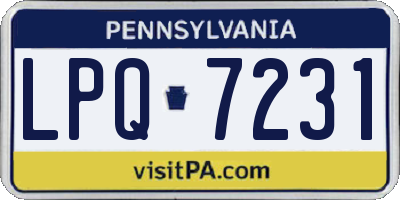 PA license plate LPQ7231