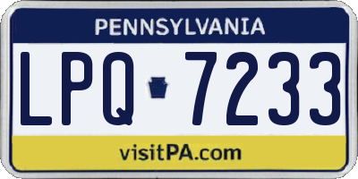 PA license plate LPQ7233