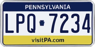 PA license plate LPQ7234