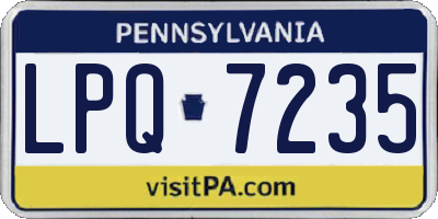 PA license plate LPQ7235