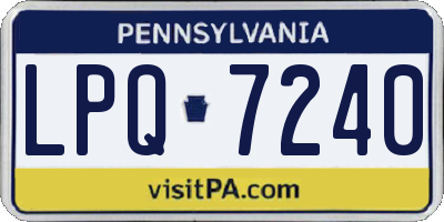 PA license plate LPQ7240