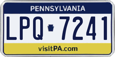PA license plate LPQ7241