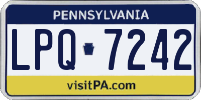 PA license plate LPQ7242