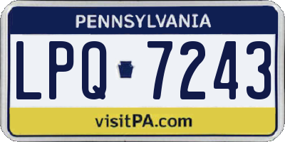 PA license plate LPQ7243