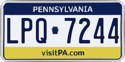 PA license plate LPQ7244
