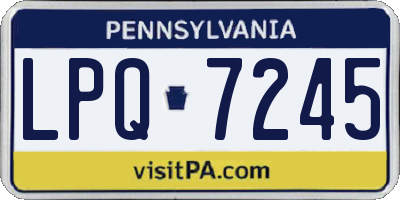 PA license plate LPQ7245