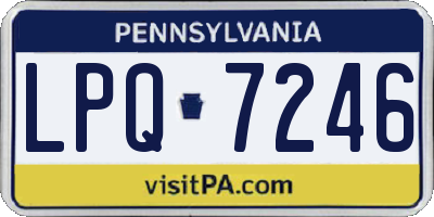 PA license plate LPQ7246