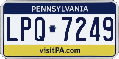 PA license plate LPQ7249