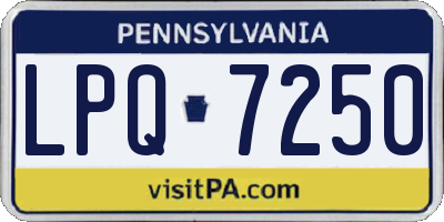 PA license plate LPQ7250