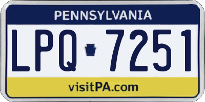 PA license plate LPQ7251