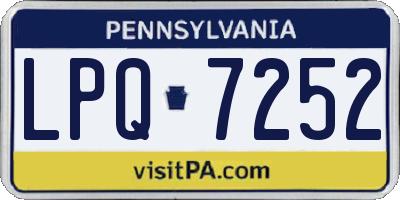 PA license plate LPQ7252