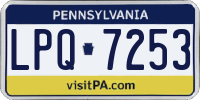 PA license plate LPQ7253