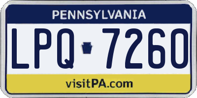 PA license plate LPQ7260
