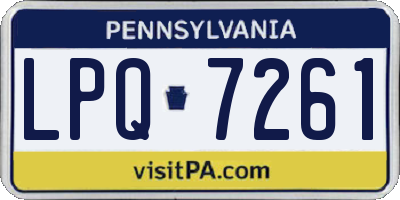 PA license plate LPQ7261