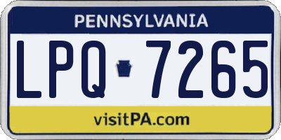 PA license plate LPQ7265