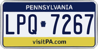 PA license plate LPQ7267