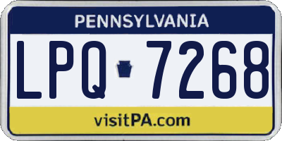 PA license plate LPQ7268