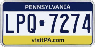 PA license plate LPQ7274