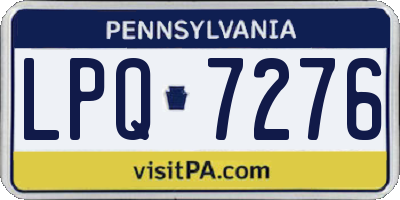 PA license plate LPQ7276