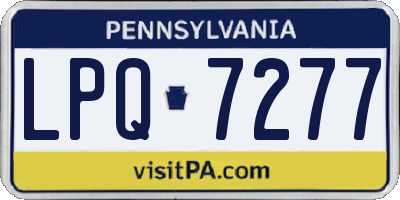 PA license plate LPQ7277