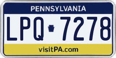 PA license plate LPQ7278